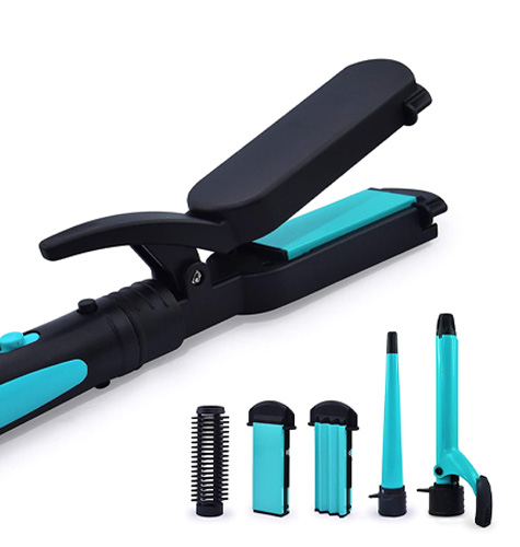 Hair Styler - Straightener, Curler, Crimper, Conical Curler & Volume Brush for Multiple Styles